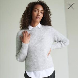 Quince Light Gray Alpaca Wool Crewneck Sweater